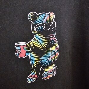 Riot Society Mens Large Palms Bear Cup Short Sleeve Graphic T-Shirt